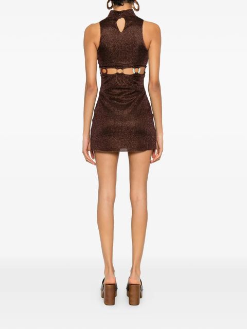 Oséree cut-out high-neck dress - Brown