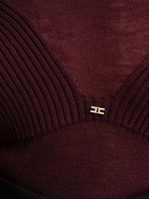 Elisabetta Franchi sweter z dodatkiem wełny damski kolor bordowy lekki MK35S57E2