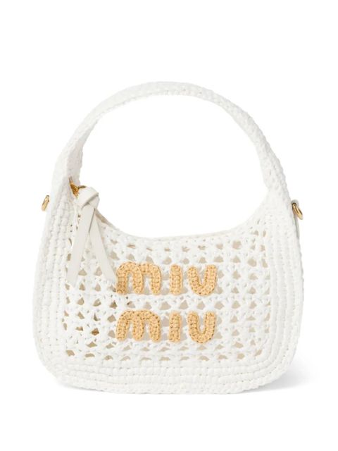 Miu Miu Wander crochet-knit shoulder bag - White - zdjęcie produktu nr 1