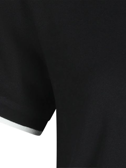 Moncler logo patch cuffed polo shirt - Black