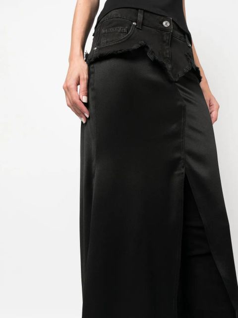 Blumarine layered detail ankle-length skirt - Black