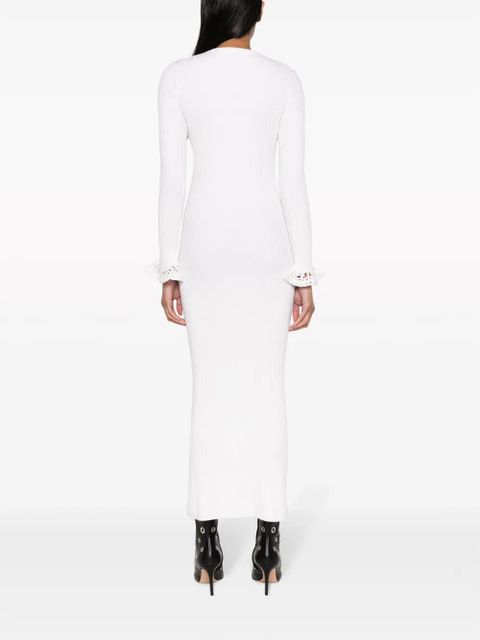 Rabanne open-knit panel midi dress - White