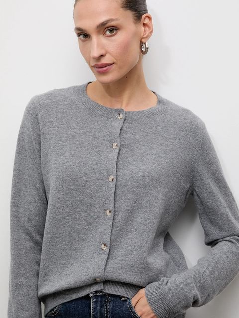 Answear.LAB kardigan z wełny merino damski kolor szary lekki - zdjęcie produktu nr 1