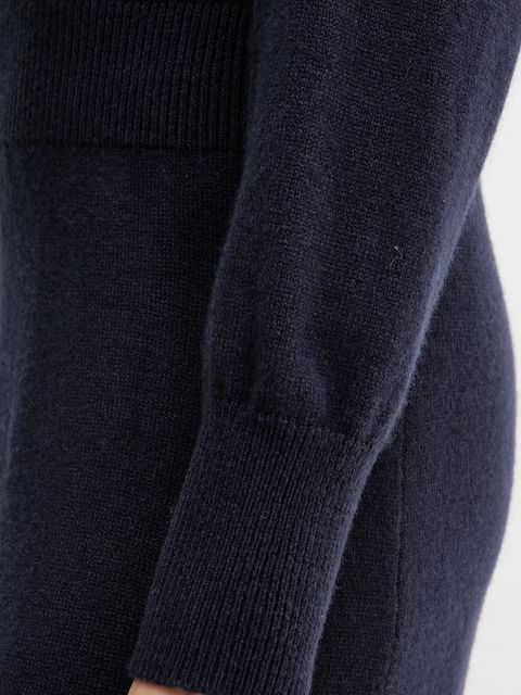 OUI sukienka z wełną kolor granatowy maxi dopasowana 94484