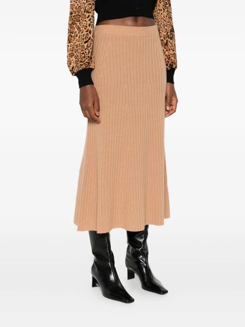 TWINSET ribbed knit midi skirt - Neutrals