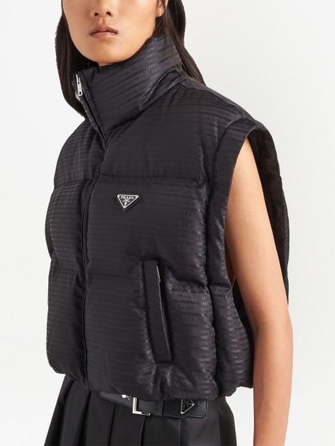 Prada Re-Nylon cropped down jacket - Black