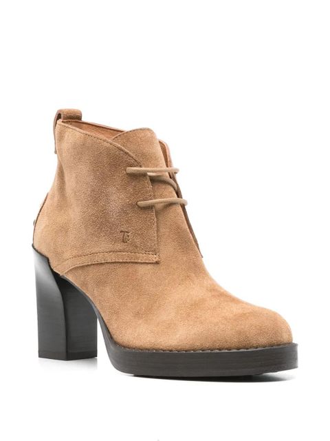 Tod's lace-up suede boots - Brown - zdjęcie produktu nr 2