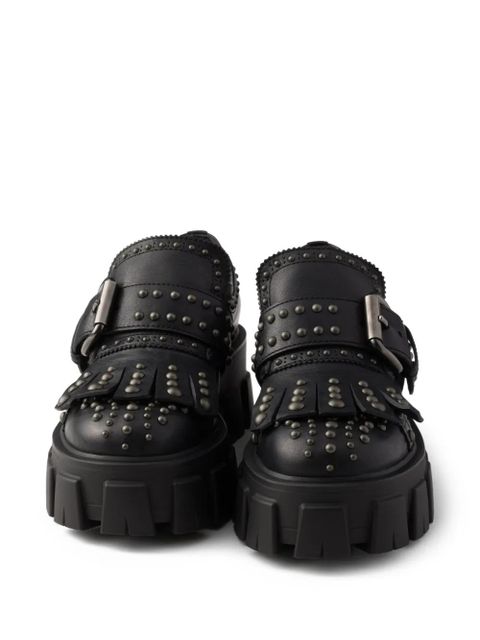 Prada 55mm leather loafers - Black
