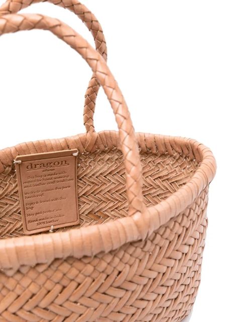 DRAGON DIFFUSION Flat Gora leather tote bag - Neutrals