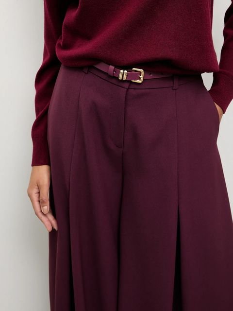 Answear.LAB spodnie damskie kolor bordowy szerokie high waist