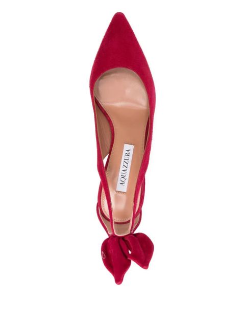 Aquazzura 80mm bow-detail cut-out pumps - Pink