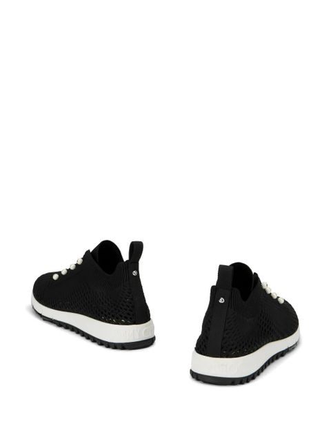 Jimmy Choo pearl-embellished knit sneakers - Black