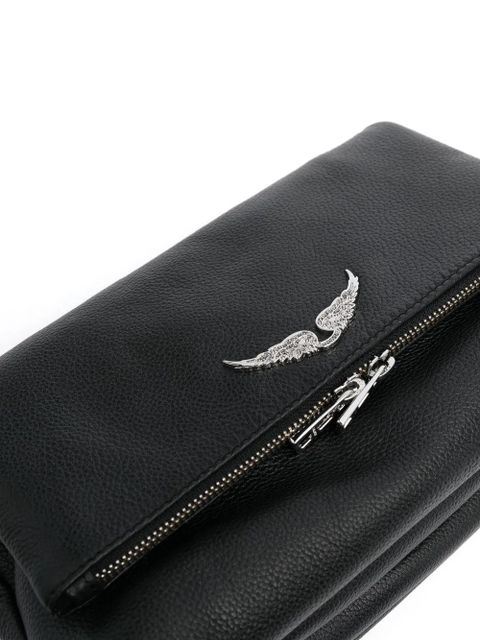 Zadig&Voltaire logo-plaque leather shoulder bag - Black