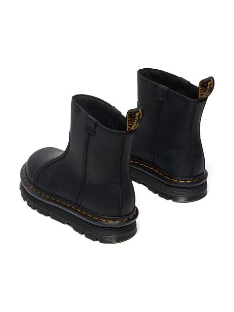 Dr. Martens botki ZebZag Rigger damskie kolor czarny na płaskim obcasie DM42662001