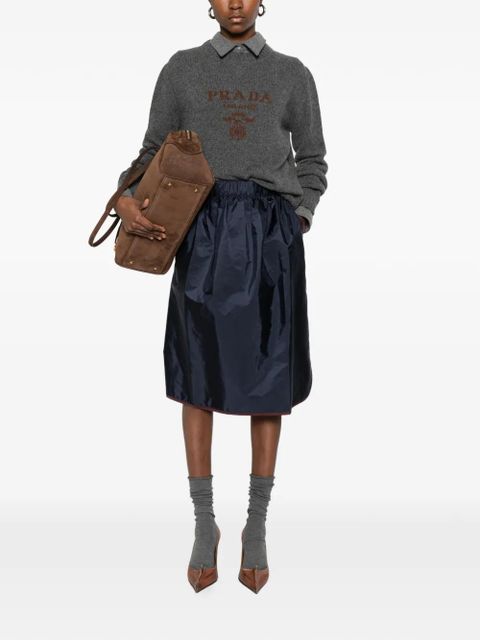 Prada logo-plaque skirt - Blue - zdjęcie produktu nr 2