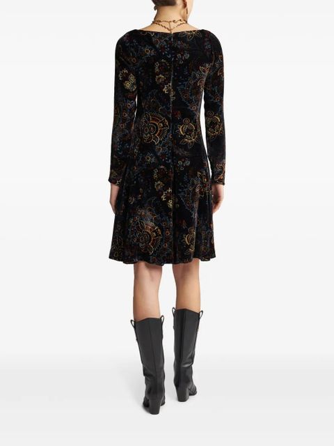ETRO velted printed mini dress - Black