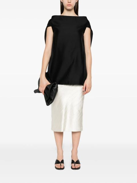 The Row wide-neck blouse - Black