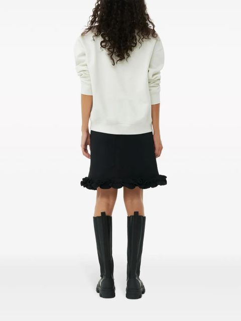 GANNI logo-print cotton sweatshirt - White