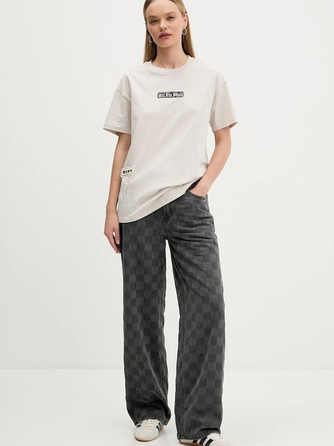 Vans t-shirt bawełniany damski kolor beżowy VN000PRKEN91