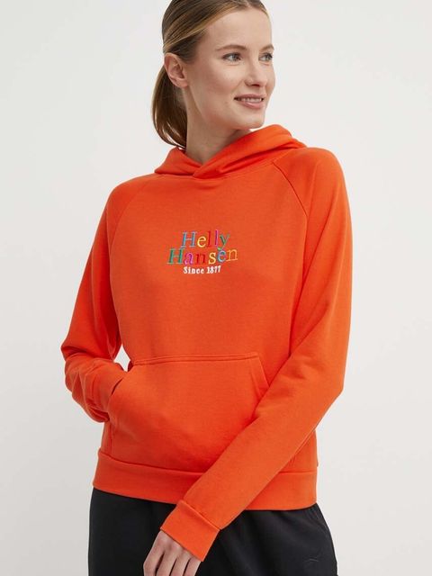 Helly Hansen bluza damska kolor pomarańczowy z kapturem z aplikacją 54239 - zdjęcie produktu nr 1