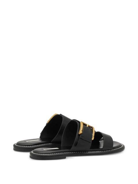 AMI Paris buckle leather sandals - Black
