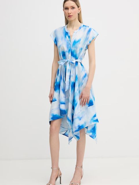 DKNY sukienka rozkloszowana lniana - zdjęcie produktu nr 2