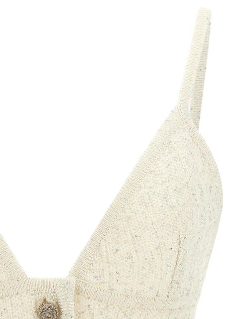 Alessandra Rich V-neck tank top - Neutrals