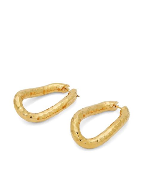 Jil Sander hammered hoop earrings - Gold