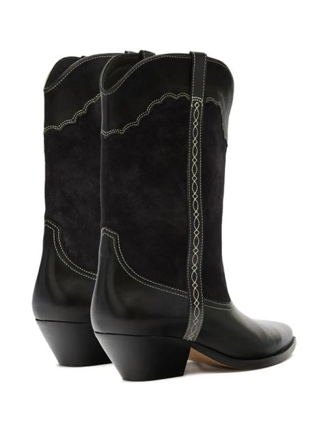 ISABEL MARANT x Duerto suede panel stitching boots - Black