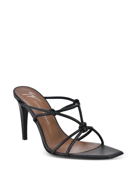 Giuseppe Zanotti knotted detail square toe mules - Black - zdjęcie produktu nr 2