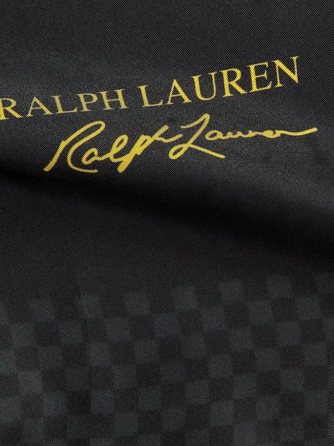 Polo Ralph Lauren chusta jedwabna damski kolor czarny wzorzysty 455P04667