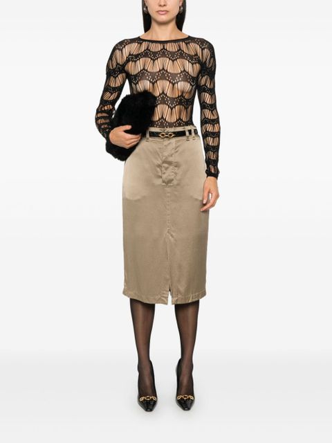 Saint Laurent silk pencil skirt - Neutrals