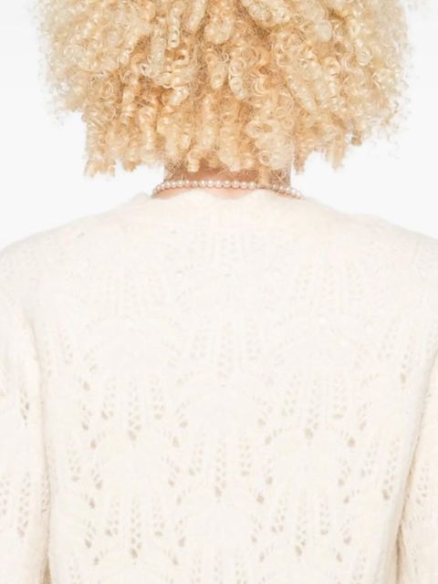 MARANT ÉTOILE button-front open-knit cardigan - Neutrals