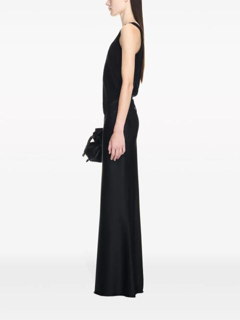 Off-White lace-panel satin maxi dress - Black
