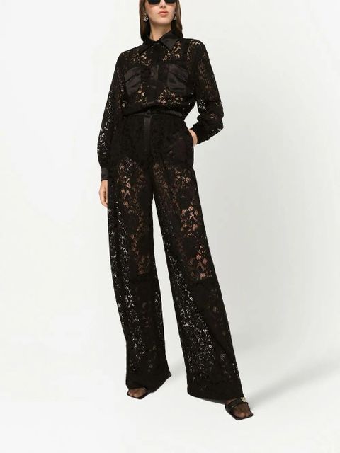 Dolce & Gabbana cordonetto-lace long-sleeve jumpsuit - Black - zdjęcie produktu nr 2