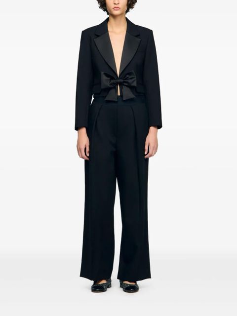 SANDRO bow-detail jacket - Black