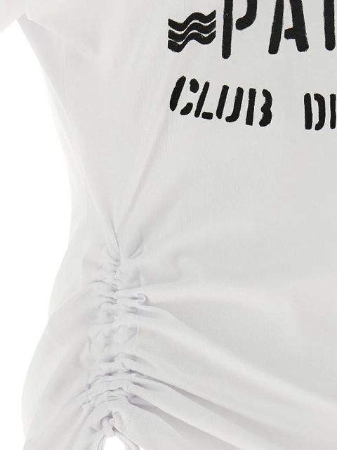Balmain drawstring print-detail T-shirt - White
