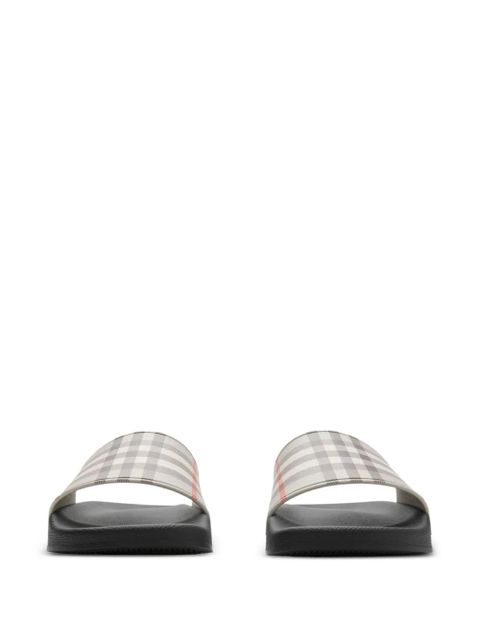 Burberry checked slides - Neutrals