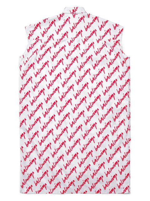 Balenciaga logo-print shirt dress - White - zdjęcie produktu nr 2
