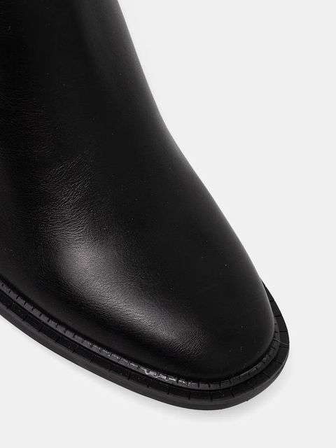 Answear.LAB kozaki kolor czarny na płaskim obcasie