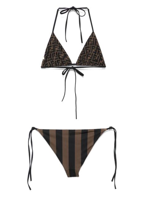 FENDI patterned reversible bikini - Brown