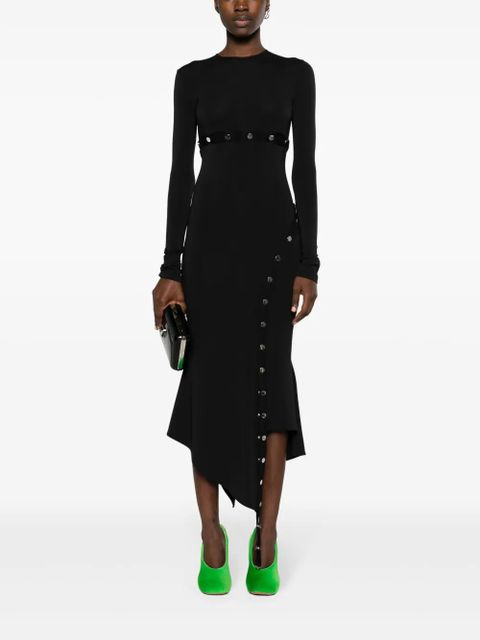 The Attico asymmetric convertible midi dress - Black