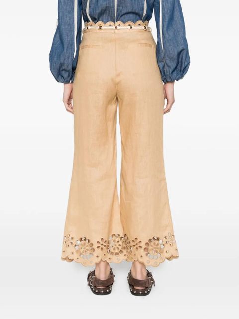 ZIMMERMANN eyelet-detail tie-fastening trousers - Neutrals