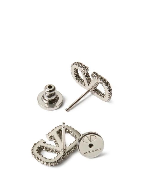 Valentino Garavani Vlogo Signature earrings in metal and Swarovski® crystals - Silver