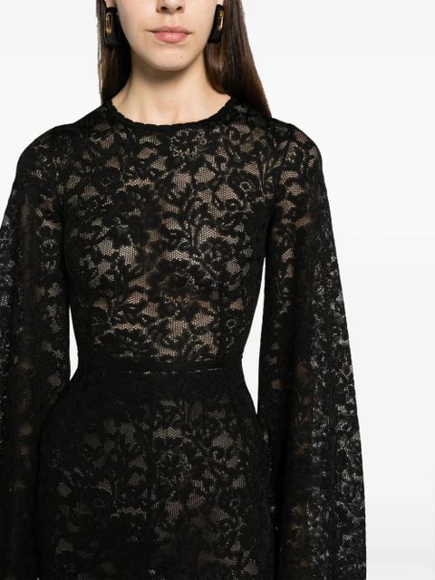 Dolce & Gabbana wide-sleeve lace minidress - Black