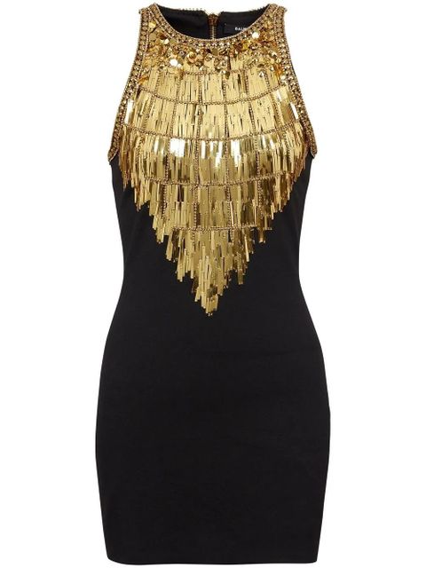 Balmain sequin-embellished sleeveless dress - Blue - zdjęcie produktu nr 1