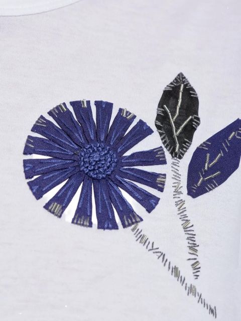 Marni embroidered flower T-shirt - White