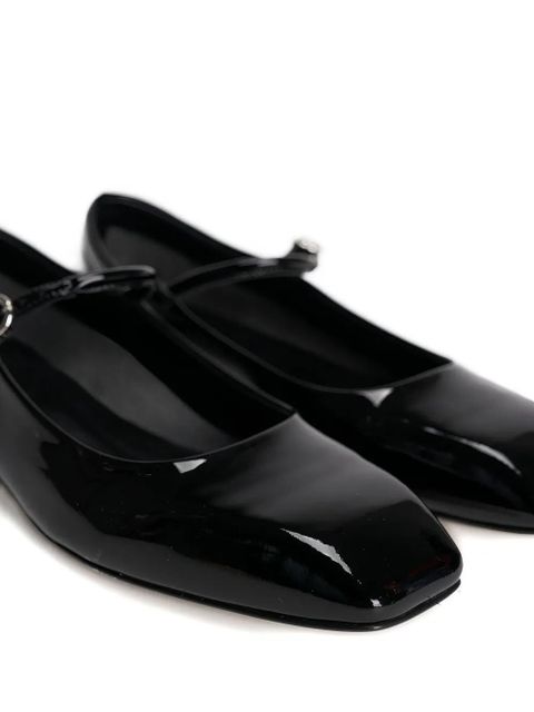 Aeyde leather buckle-fastening ballet flats - Black