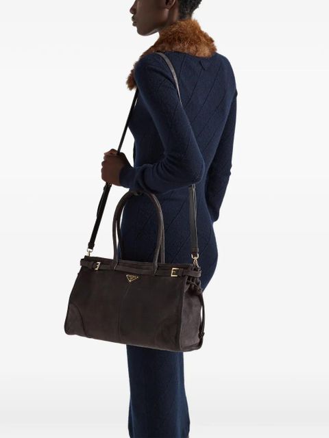 Prada large Bonnie tote bag - Brown