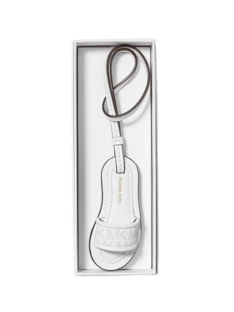 Michael Kors Slide logo-print bag charm - White